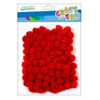 Ilustracja produktu Craft With Fun Ozdoba Dekoracyjna Czerwone Pompony 463922